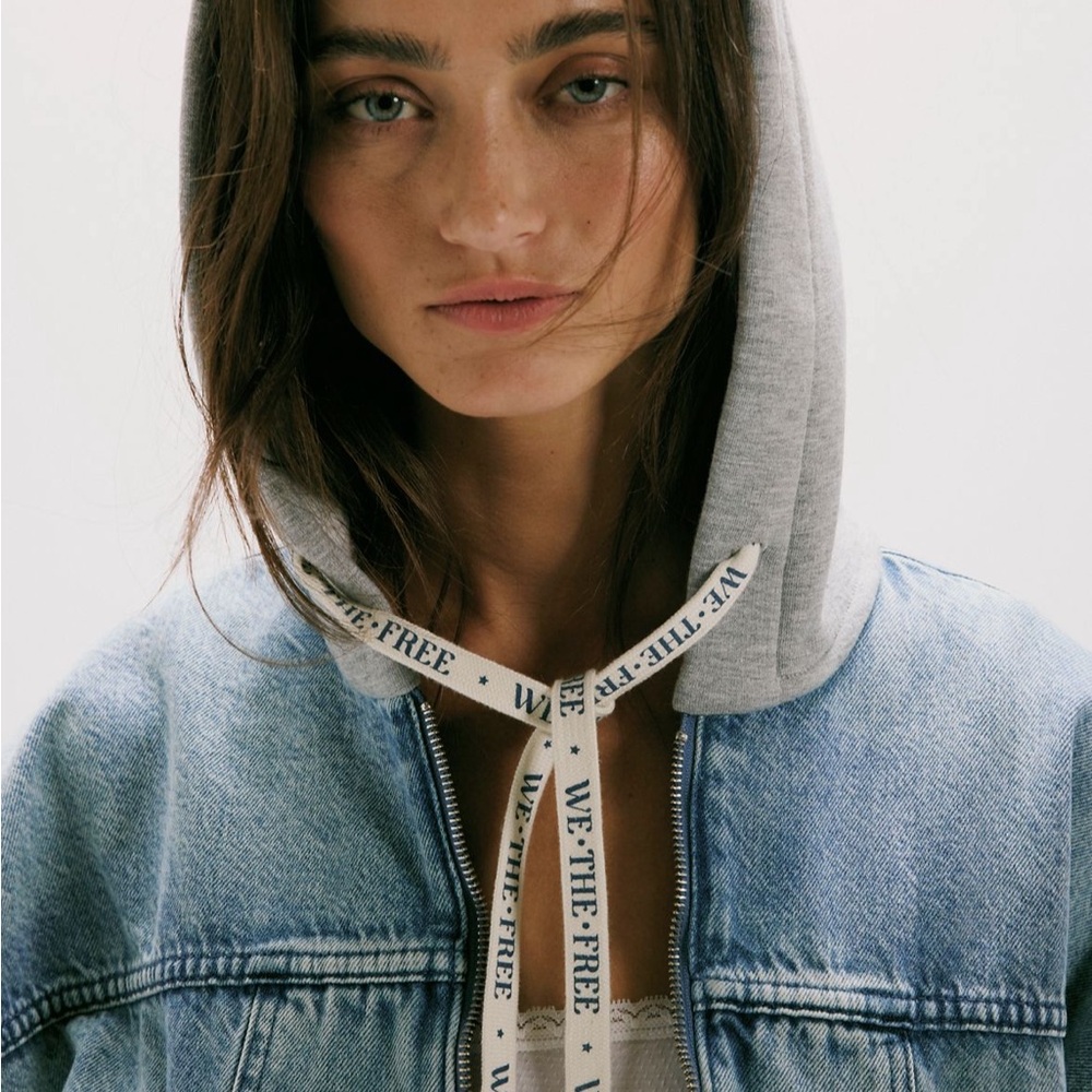 We The Free Denim Iggy Hoodie Jacket (Large) - Picture 4 of 8